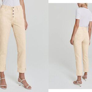 AG isabelle button-up straight crop jeans in moonwash mongoose (29R)